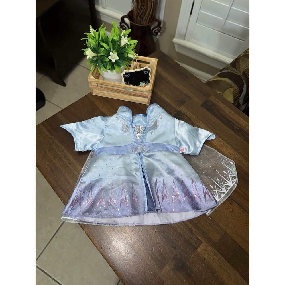Build a Bear Disney Frozen Elsa Blue Snowflakes Princess Dress